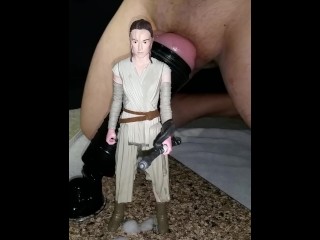Cumming on figurine fetish. Daisy Ridley, Rey from Star Wars.
