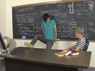 Kayden wrecks Jae's tight ass in classroom 