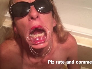 Piss in mouth.new gag.kinkyeve