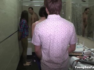 Young Sex Parties - Three-way becomes a foursome