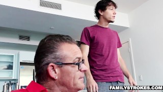 FamilyStrokes - Hot Milf Fucks Nerdy Step-Son On Vacation Natural big