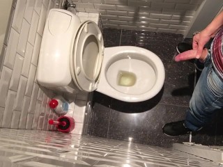 Pissing with a semi erection