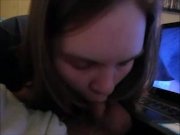 Preview 6 of Horny Milf Wife Sucks & Swallow Mouth Full Of Cum While Watching Porn