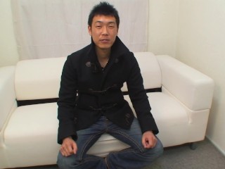 Japanese DILF strips naked and masturbates