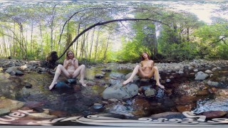 YanksVR's Ana Molly and Belle Masturbate and Cum Outside in a Creek1