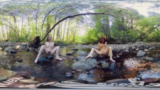 YanksVR's Ana Molly and Belle Masturbate and Cum Outside in a Creek3