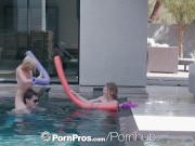 Preview 3 of PORNPROS Pool party with two blondes turns into threesome