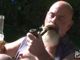 Pig Daddy Steve "Titpig" Hurley Fucks Christian Mitchell in Outdoor Sling