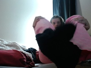 young blonde fuzzy socks joi