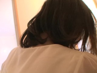Japanese cougar hairy pussy fucked and filled with creampie