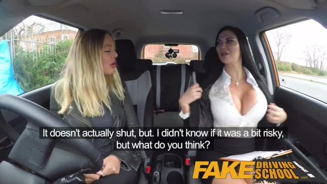 640px x 360px - Fake Driving School lesbian sex with hot Australian babe and busty milf