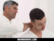 Preview 5 of MormonBoyz-Clean-cut Mormon boy barebacked in church
