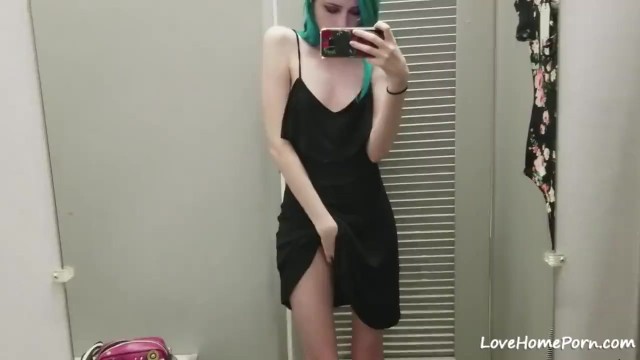 Teen seethrough dress Dressing room slut