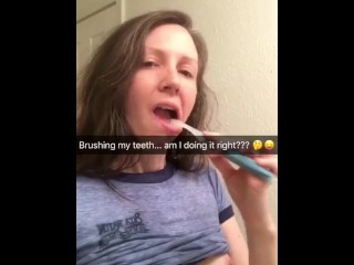 Snapchat Spitty Titties (AKA Titties and Toothbrushing)