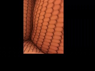 Big tit blonde pussy play in fishnets moaning