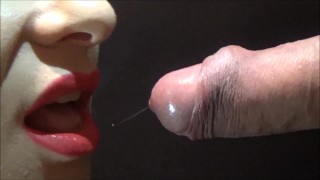 Horny girl takes cumshot from blowjob! Squirting pussy