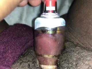 Black girl suction cup on clit