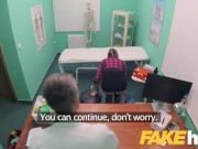 Preview 2 of Fake Hospital Cute pigtailed cleaner sucks and fucks doctors big cock