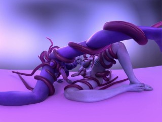 Hot Futa Tentacle Porn - Liara and Aria Futa Tentacles 4K VR [animation by Likkezg ...