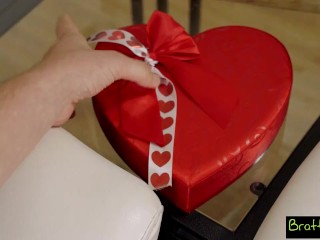 Bratty Sis - Little Step Sister Falls For Brothers Valentines Day Surprise 