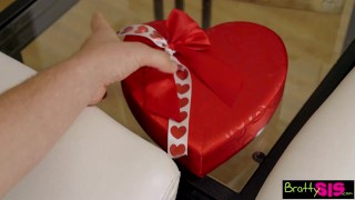For brothers surprise sis step falls bratty valentines day little sister skinny cumshot