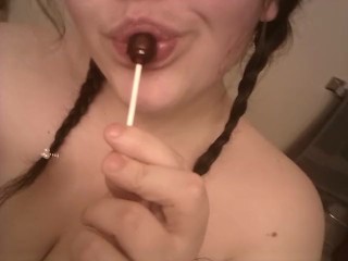 Sexy BBW Sucking on Lollipop