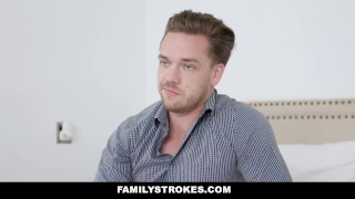 FamilyStrokes - Slutty Sis Athena Rayne Fucks Her Stepbrother Orgasm pov