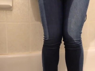 Peeing Clothes Porn Gifs - Girl pees pants then cums