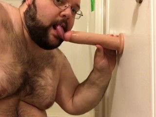 Dildo deepthroating demonstration, with a bonus!