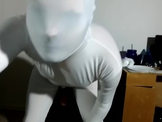 Zentai Breath Play while masterbating