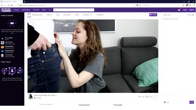 Best streaming blowjob - Gamer girl forgets to turn off the stream after playing fortnite