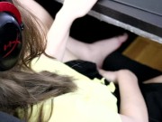 Preview 3 of Gamer girl tries to play while getting fucked