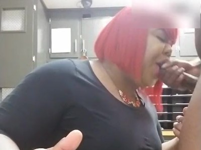 Plump Tranny Kalista - BBW TS Monae getting Fucked behind the Counter by Front Desk ...