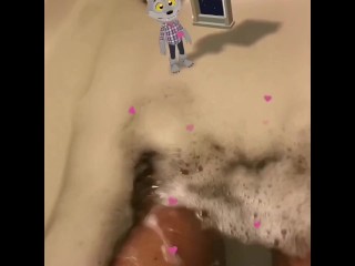 Relaxing hot bubble bath