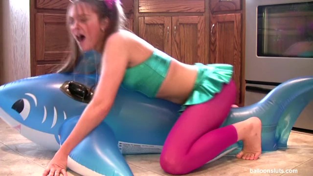 Vintage grundig radio Horny pigtailed slut grinds inflatable whale to orgasm