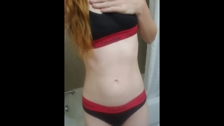 Redhead Teen Exhibitionist Cums in the Shower Thicc cute