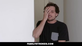 FamilyStrokes - Curvy Stepmom Gets Cum Filled Mouth Threesome small