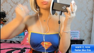 Sexy LATINA Cosplay SuperGirl Joi Jerk Off Came a Lot for you Squirt Brunette tits