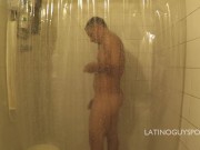Preview 1 of Latin papi Diego EXTRA shower scene very erotic!