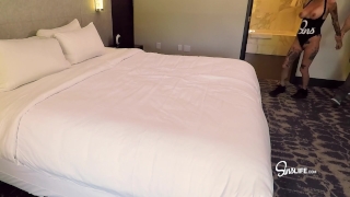 Picked Up and Fucked Hot Fan w/ Huge Tits and a Shaved Head in Hotel Room! Small fuck