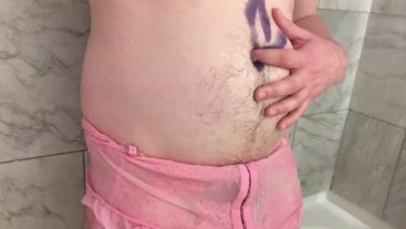 367px x 207px - Soapy Belly Fingering! Belching Sissy, Soaked Panties in the ...