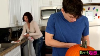Halloween pumpkin fuck teen job