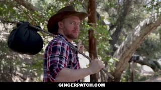 GingerPatch - Sexy Ginger Dicked Down By Cowboy Rough spitroast