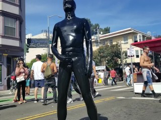 320px x 240px - More public latex jerking at Folsom