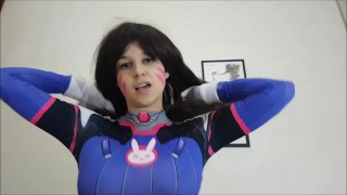 TEEN Dva Cums, Gets a Facial and Swallows - Overwatch Cosplay