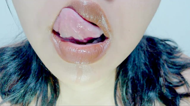 ASMR: Sensual Tongue  Drool  and Soft Moans