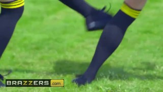 Brazzers - Four soccer sluts share one cock