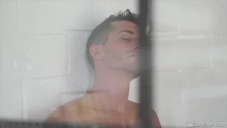 Mike DeMarko Floods Str8 Bait Shawn Andrews Ass In Locker Room Shower