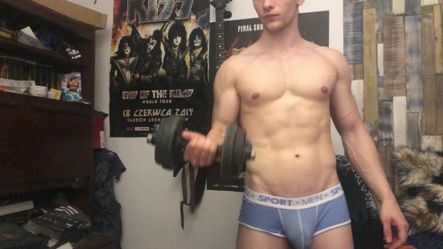 Chris Wild Doing Biceps Curls And Masturbates His Big Cock Thumbzilla