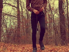 Horny Boy WANKING HIS Big DICK (23cm) IN FOREST / OUTDOOR /Hide /Hot /Cute